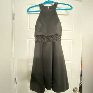 Black Halter Dress with Mesh Waist Size 3